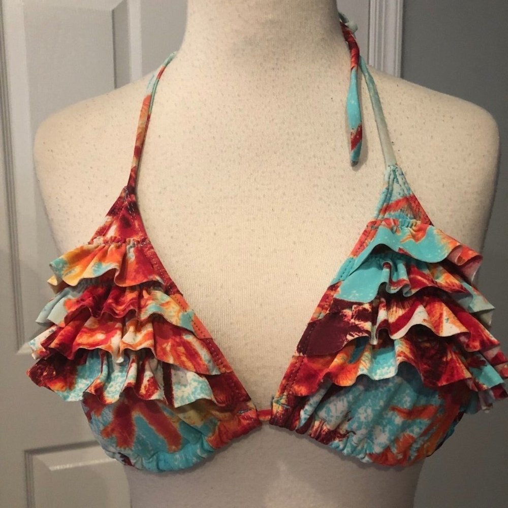 SURFSIDE Women's Multi-Color Floral Print Swimming Top Bra US S